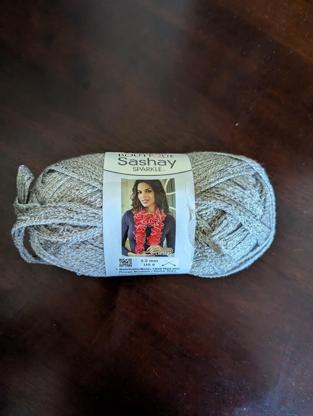 Red Heart Boutique Sashay Sparkle Yarn Silver Platinum Color 35yds